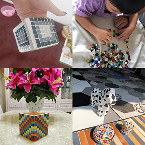 BestTeam Mixed Color Crystal Mosaic Tiles, Transparent Glass Mosaic Tiles Glass for Art Crafts DIY Children Puzzle Handmade Mate