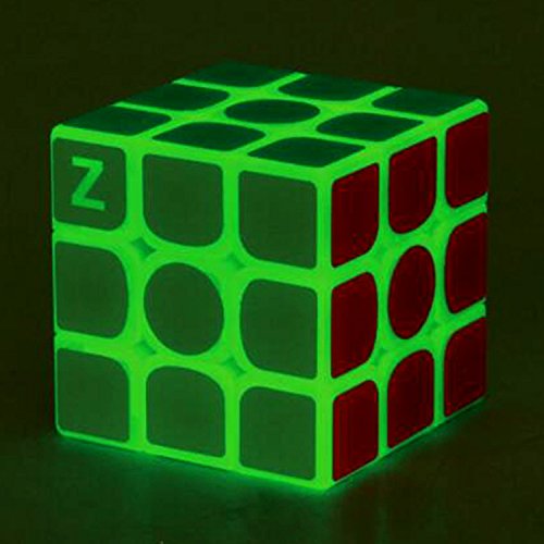 3X3 Fluorescent Speed Cube Glow In Dark Magic Speed Cube 3-D Brain Teasers Iq Puzzles For Kids And Adults (Green Fluorescent)
