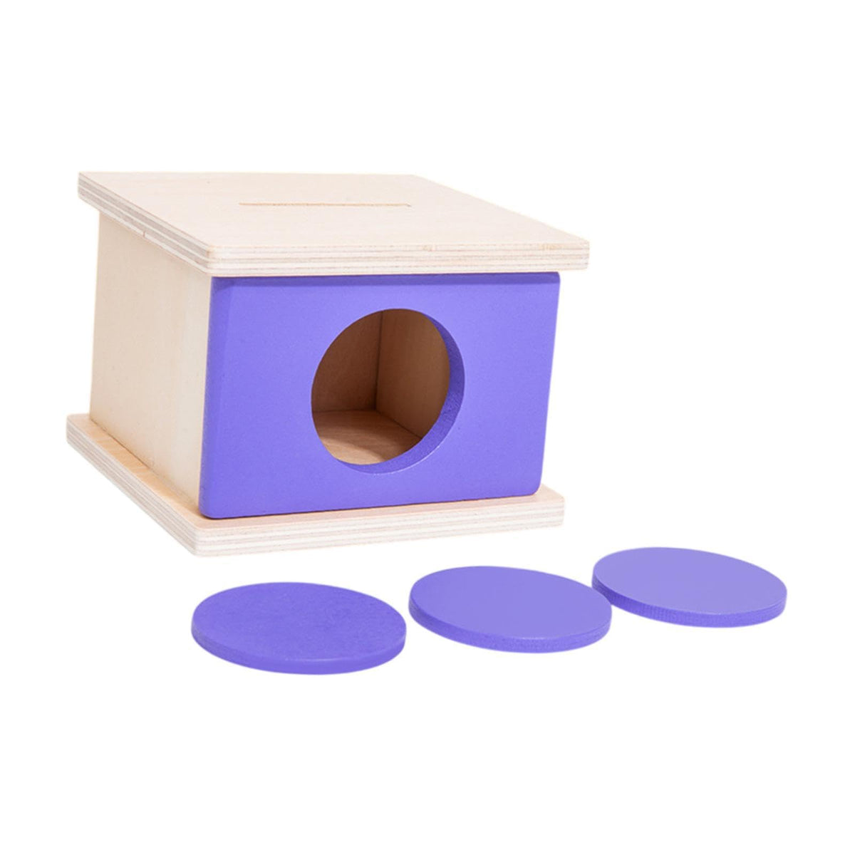 MerishoppWooden Object Permanence Box Early Learning Set For Children Boys Girls Kids Purple|Baby|Toys For Baby|Developmental Ba