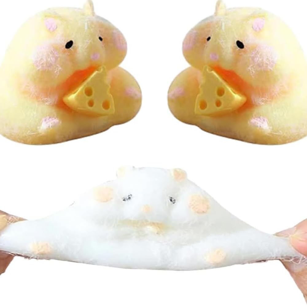 2 Pack Taba Toys for Kids, Taba Hamster Quiet Fidget Toys, Kawaii Stress Relief PVC Sensory Toys Gifts for Kids Teenager