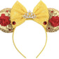 CLGIFT Princess Minnie Ears,Pick your color, Flower Minnie Ears, Floral minnie ears, Purple Sparkle Mouse Ears (Belle)