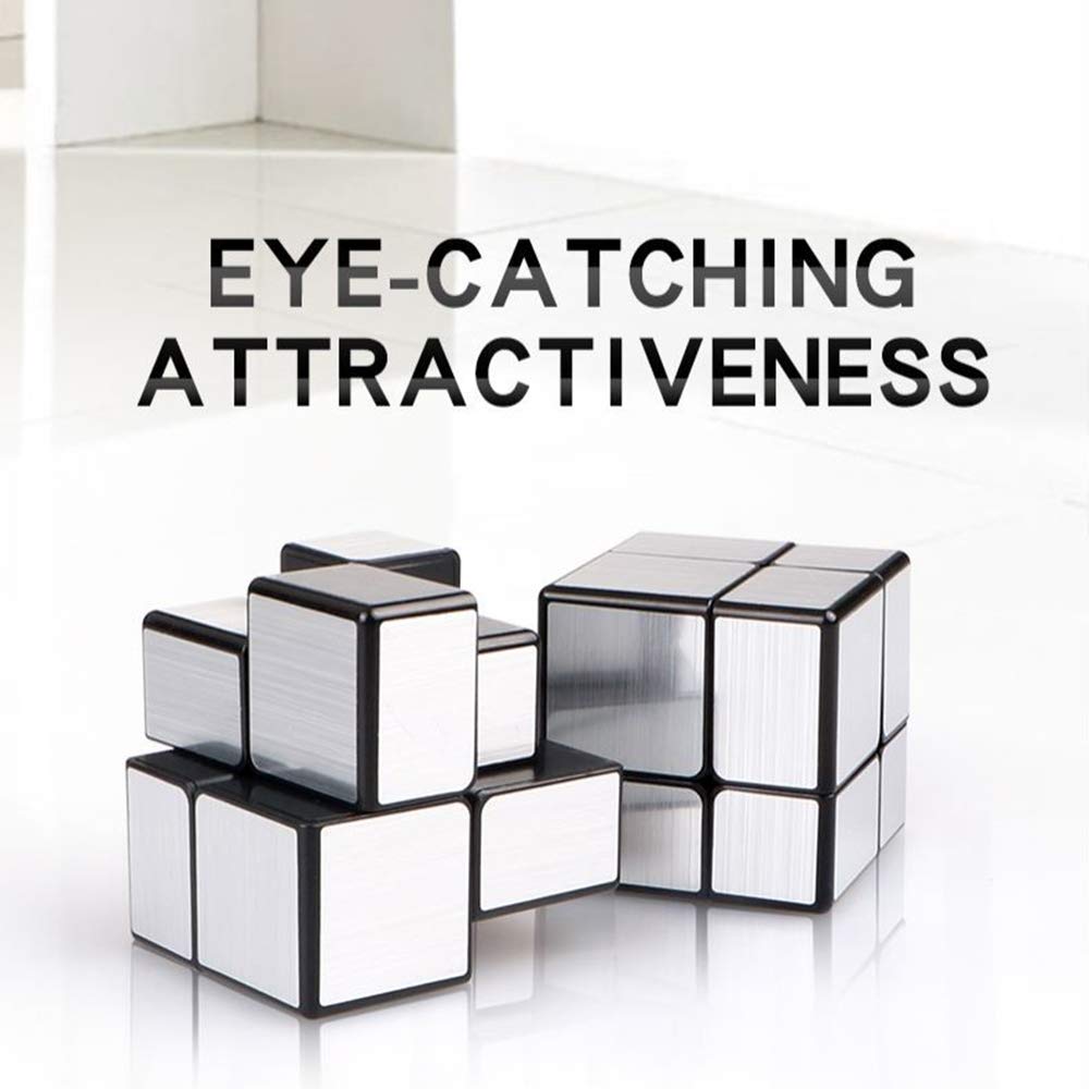 Liangcuber Qy Toys Mirror Cube 2X2 Speed Cube 2X2X2 Mirror Blocks Shaped Puzzle Silver Version