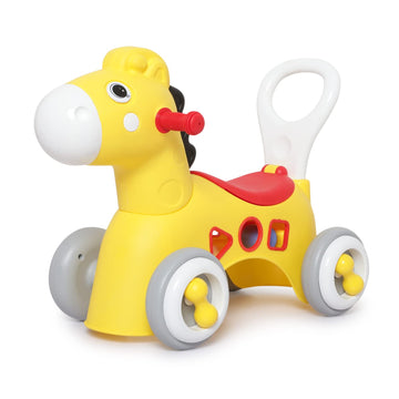 eHomeKart Giraffe Horse Rider for Kids  RideOn with Storage for Toys and Shape Sorting Activity for Kids  Push Car Rider with