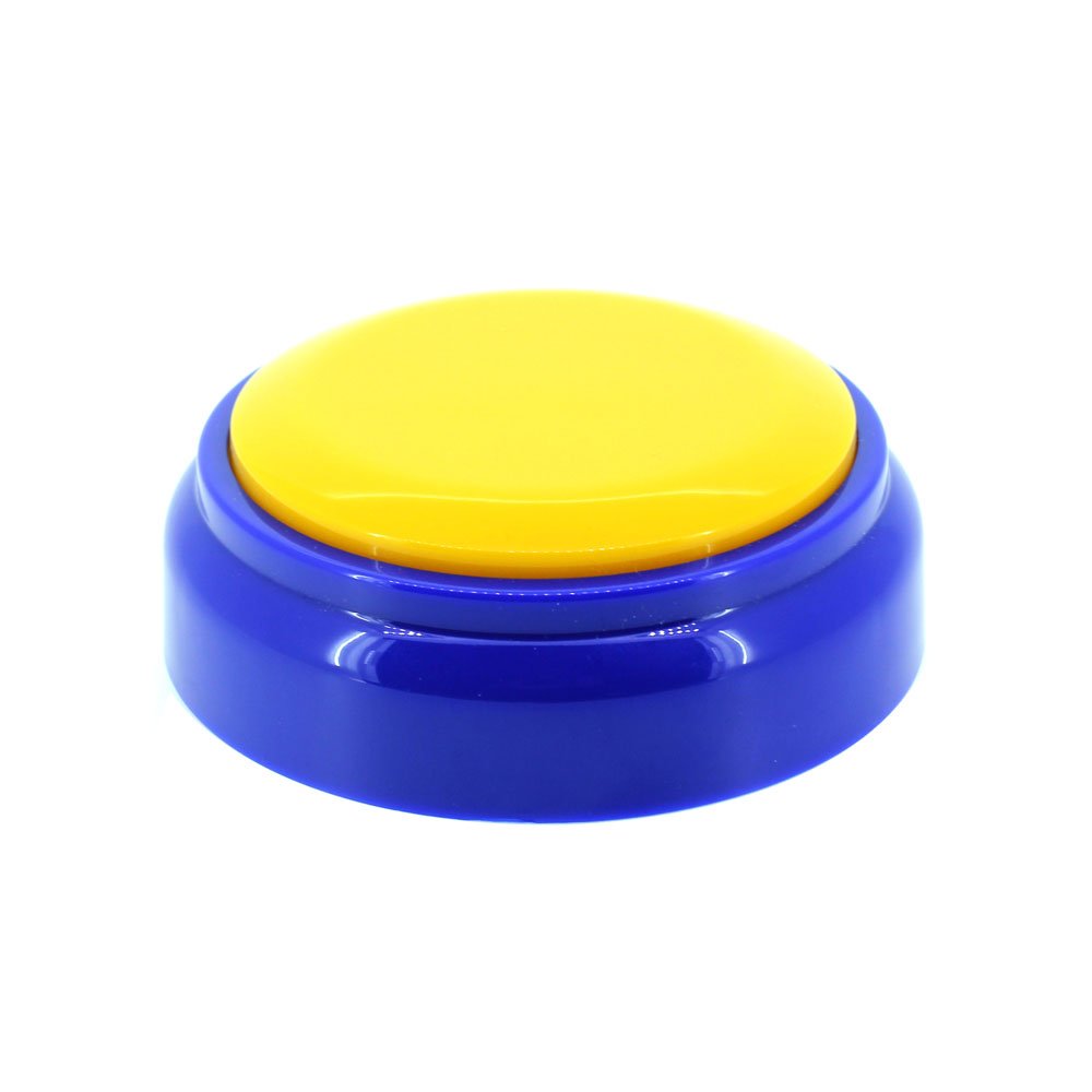 Recorder Button 30 Second, Recordable Talking Button, Record Sound Button For Gift Education Includes 2 Aaa Batteries(Yellow+Blu