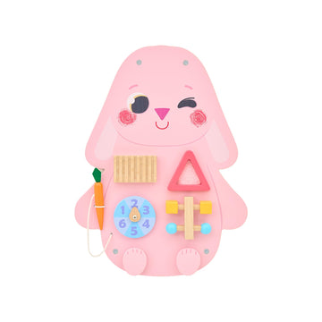Monlurd Wooden Rabbit Sensory Wall Toy, Busy Board For Toddlers, Montessori Sensory Wall Panel For Kids, Ideal For Classroom, Pl