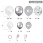 White Silver Balloon Garland Arch Kit,140Pcs Metallic Silver White Balloon Arch For Birthday Wedding Engagement Proposal Baby Sh