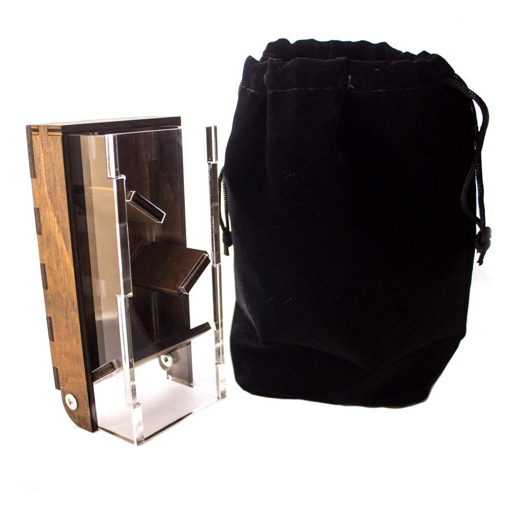 C4Labs Portable Draw Bridge Dice Tower - Walnut - Acrylic - Model DRWBRG-TWR-CLSC