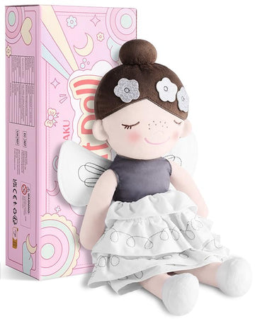 Gagaku Soft Baby Doll Toys (16''), My First Baby Rag Dolls For 1 Year Old Girl Birthday Gift Christmas With Wings Cuddly Toy - Flower Princess