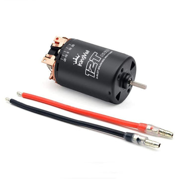 KingVal Replacement 3-Solt 550 12T Brushed Motor Replaceable Carbon Brush Shaft 3.175mm with 2 Cables Compatible with 1/10 1/12 