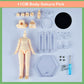 Xidondon 1/12 Scale Bjd Doll Body 9.6Cm/11Cm Ymy2 Body Action Figures Replacement Body Doll Accessories (Sakura Pink,11Cm)