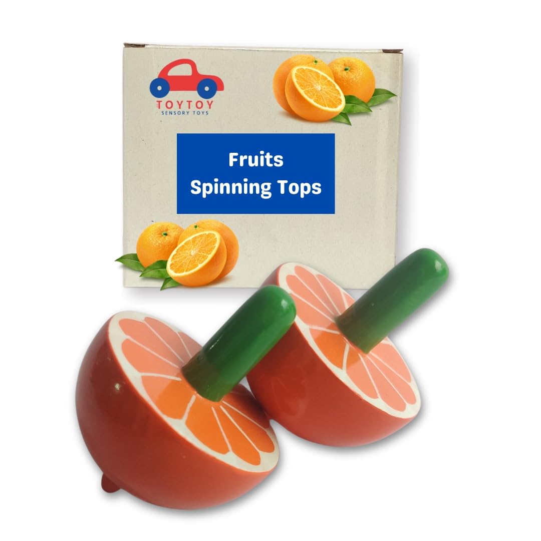 Wetoytoy Fruit Spinning Tops For Kids And Childrens | Best For Kids | Lattu | Spinner Toy For Baby, Montessori Toys For 2+ Year 
