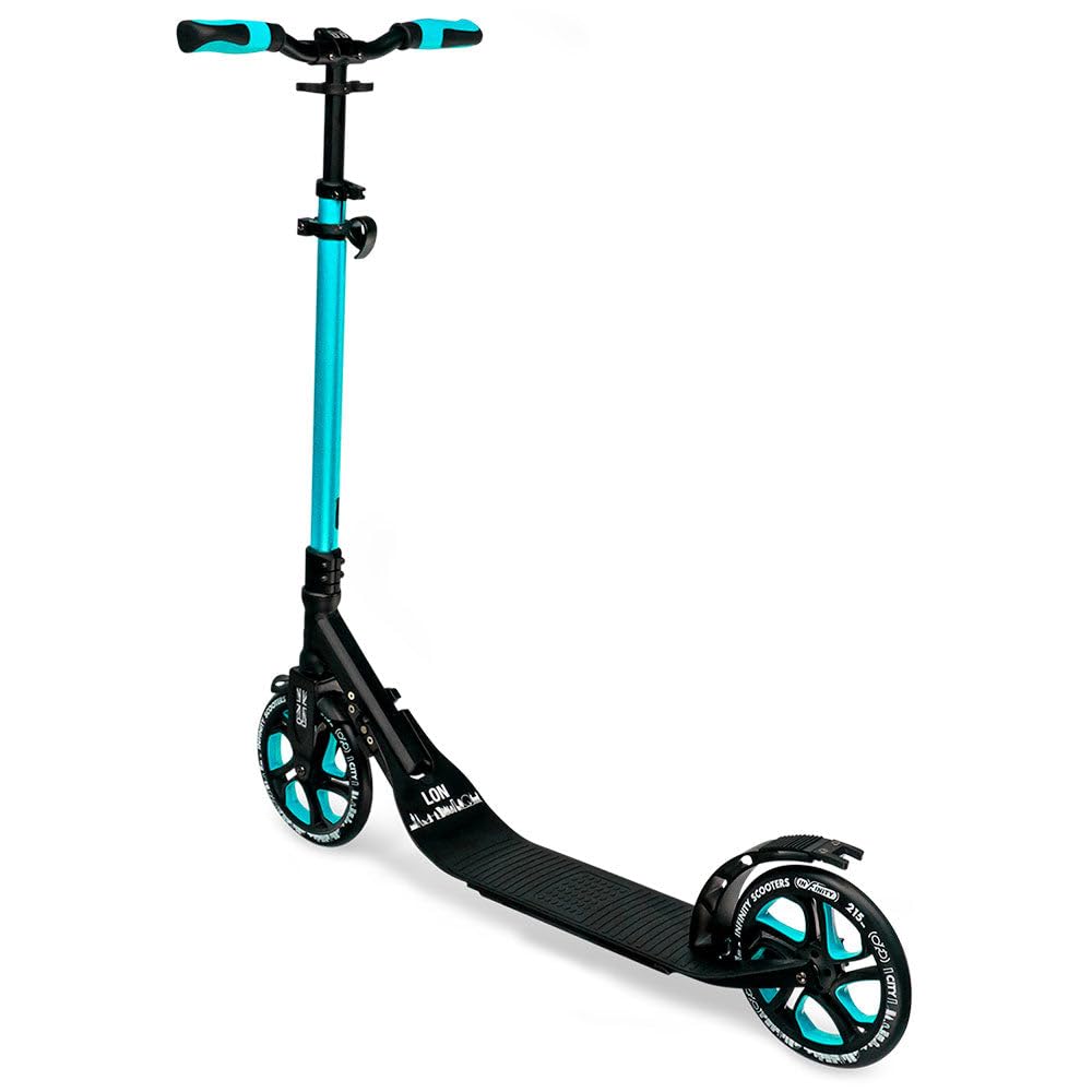 Crazy Skates Foldable Kick Scooter - Kick Scooters For Adults, Teens And Kids With Carrying Strap - Fast Folding, Adjustable Handlebars And Lightweight - London Scooter (Lon) - Teal