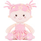 Onetoo First Baby Doll Plush Baby Girls Dolls Rag Doll Soft Baby Doll For Girls Sleeping Cuddle Buddy Doll Wear Star Pink Sleeveless Dress 14'