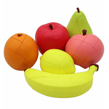 Yealvin Speed Cube Set, 3D Fruit Cube Set Of Peach Lemon Orange Banana Apple And Pear Magic Cube Bundle Children'S Educational T