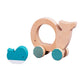 Petit Collage Wooden Push Toy Whale & Baby - One Size, Encourages Movement, Ideal for Ages 12 Months+, Model PTC539