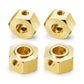 QUPA AM STORE 4PCS Brass Wheel Hub Hex Adapter 9.5mm(+2mm) for 1/6 Axial SCX6 AXI05000 RC Crawler Car