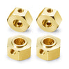 QUPA AM STORE 4PCS Brass Wheel Hub Hex Adapter 9.5mm(+2mm) for 1/6 Axial SCX6 AXI05000 RC Crawler Car