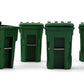 First Gear 1/34 Scale Plastic Collectible Green Trash Carts - Set Of Six Carts (#90-0519)