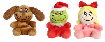 Aurora Palm Pals Christmas Stuffed Plush 3 Piece Bundle, Max, Grinch And Cindy Lou