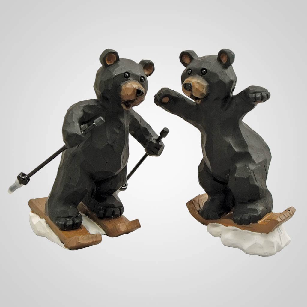 Lipco 19047 Ski And Snowboard Bears Figurine, Set Of 2