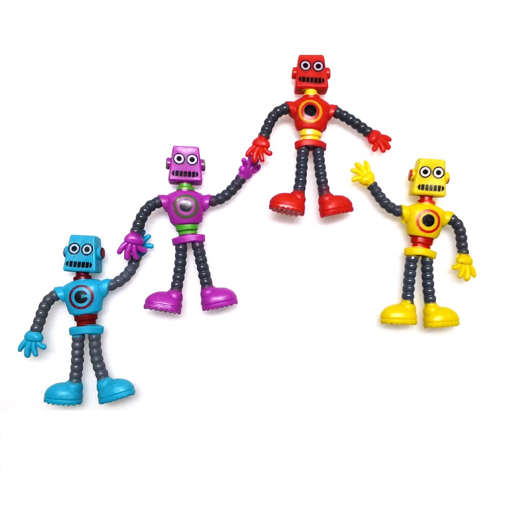 Maikall Rish Flexible Bendable Figures Robot Set Of 4 Twisted Deformed Doll Decompression Toy For Boys Girls Cool Stuff Cute Thi