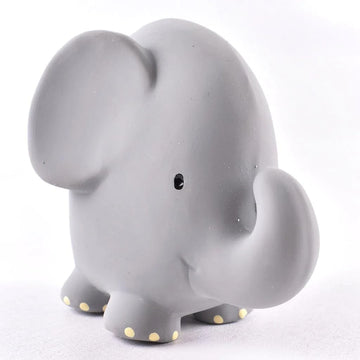 Tikiri Toys Rubber Elephant Rattle, Teether & Bath Toy, Organic Natural Rubber, Ages 6 Months & Up