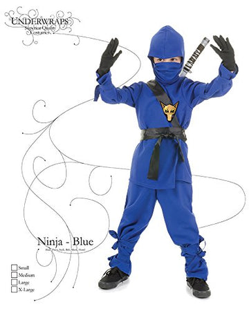 Underwraps Boys Children'S Blue Ninja Costume, Medium 6-8 Costume, Blue, Medium Us