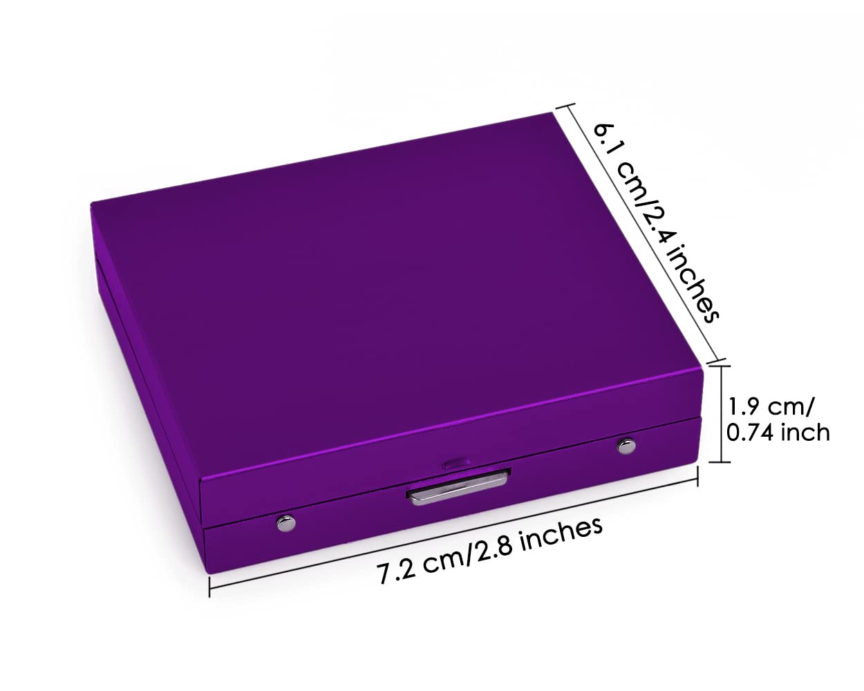 DS.DISTINCTIVE STYLE Aluminum Alloy Dice 5 Pieces 16mm Portable Metal Dices with Case 6 Sided Dice forParty Game (Purple Square)