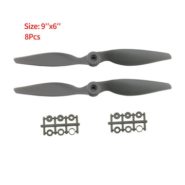 SoloGood 8PCS CCW Gemfan APC Nylon Propeller 9060 Prop for RC Airplane with Adapter Rings