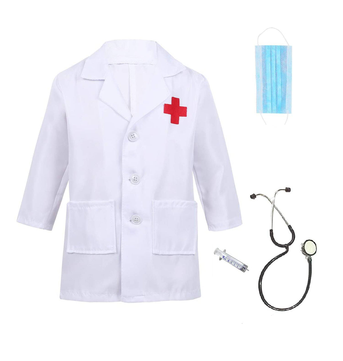 Fancy Agents Doctor Coat Costume for Brood| Doctor Coat with Injection, Stethoscope & Mask| Doctor Coat for Childs | Doctor set 
