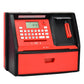 Talking Atm Savings Bank, Digital Piggy Bank, Atm Money Coins Machine For Kids Birthday Gift (Red/Black)