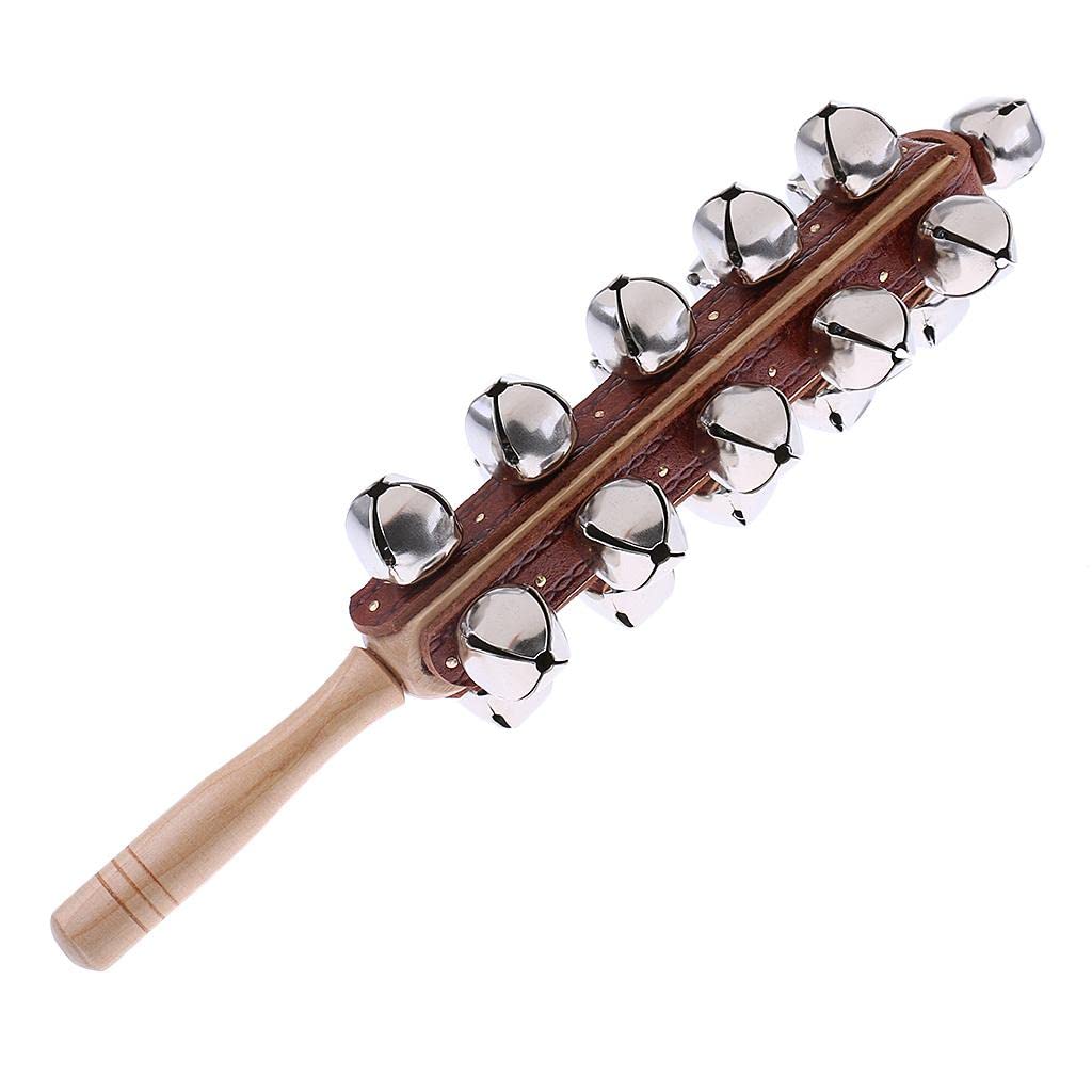 Trendivibe Wooden 21 Jingle Bells Hand Shake Bell For Kids Baby Early Learning Toy