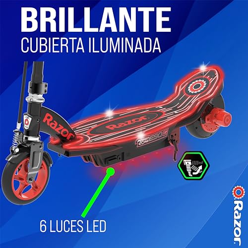 Razor Power Core E90 Glow Electric Scooter - Black/Red Glow