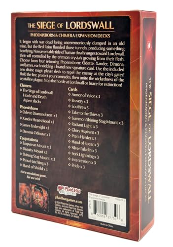 Plaid Hat Games Ashes Reborn: Red Rains Siege Of Lordswall Expansion Decks - Phoenixborn & Chimera Set For 1-2 Players, Ages 14+