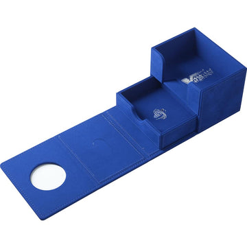 Gamegenic Cardfight!! Vanguard Nation'S Vault | Premium Deck Box | Holds Up To 50 Double-Sleeved Cards | Extra Drawer For Power Counters And Accessories | Dark States - Blue Color | Made