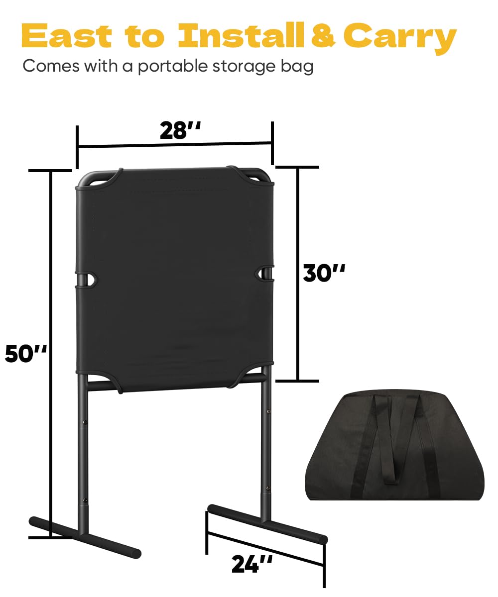 Tigerden Baseball Strike Zone Target - Portable Pitching Stand, Metal Frame, 28"x30", Black, Ideal for Outdoor Training