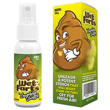 Laughing Smith Wet Farts Stink Spray - Extra Strong Gag Gift & Prank for Adults & Kids - Non-Toxic Hilarious Stink Stuff - Brown