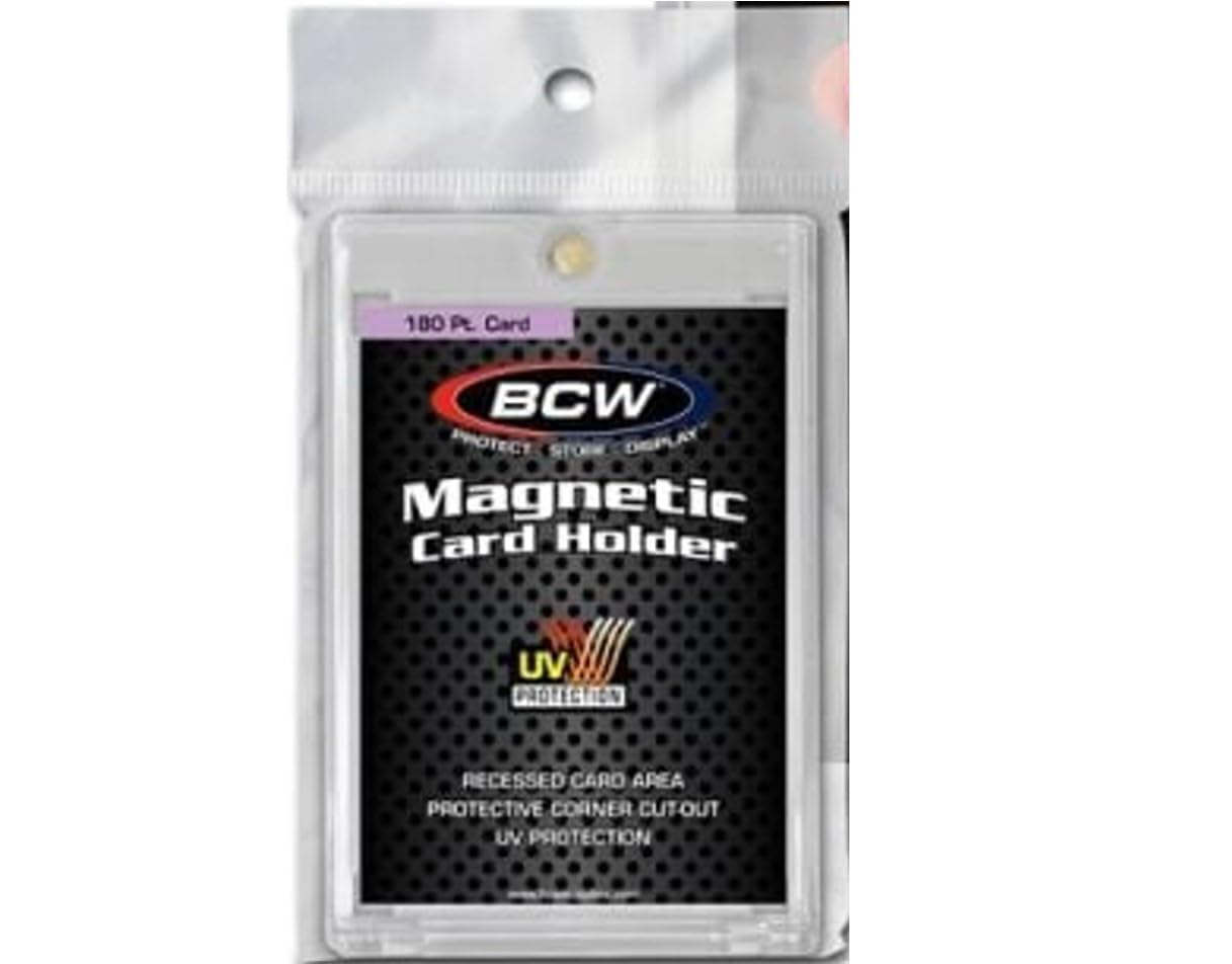Bcw 180 Pt Magnetic Card Holders - 1 Pack | Easy Access Trading Card Protectors | Ideal For Standard Size Cards, 2-Piece Design 