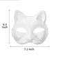 XIPEGPA 12 PCS White Paper Cat Masks - Large Blank Animal Cosplay Facemask for DIY Painting, Masquerade Costume Prop