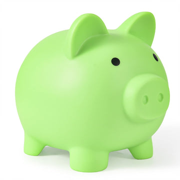 Pjdrllc Piggy Bank, Unbreakable Plastic Money Bank, Coin Bank For Girls And Boys, Medium Size Piggy Banks, Practical Gifts For Birthday, Easter, Baby Shower (Light Green)