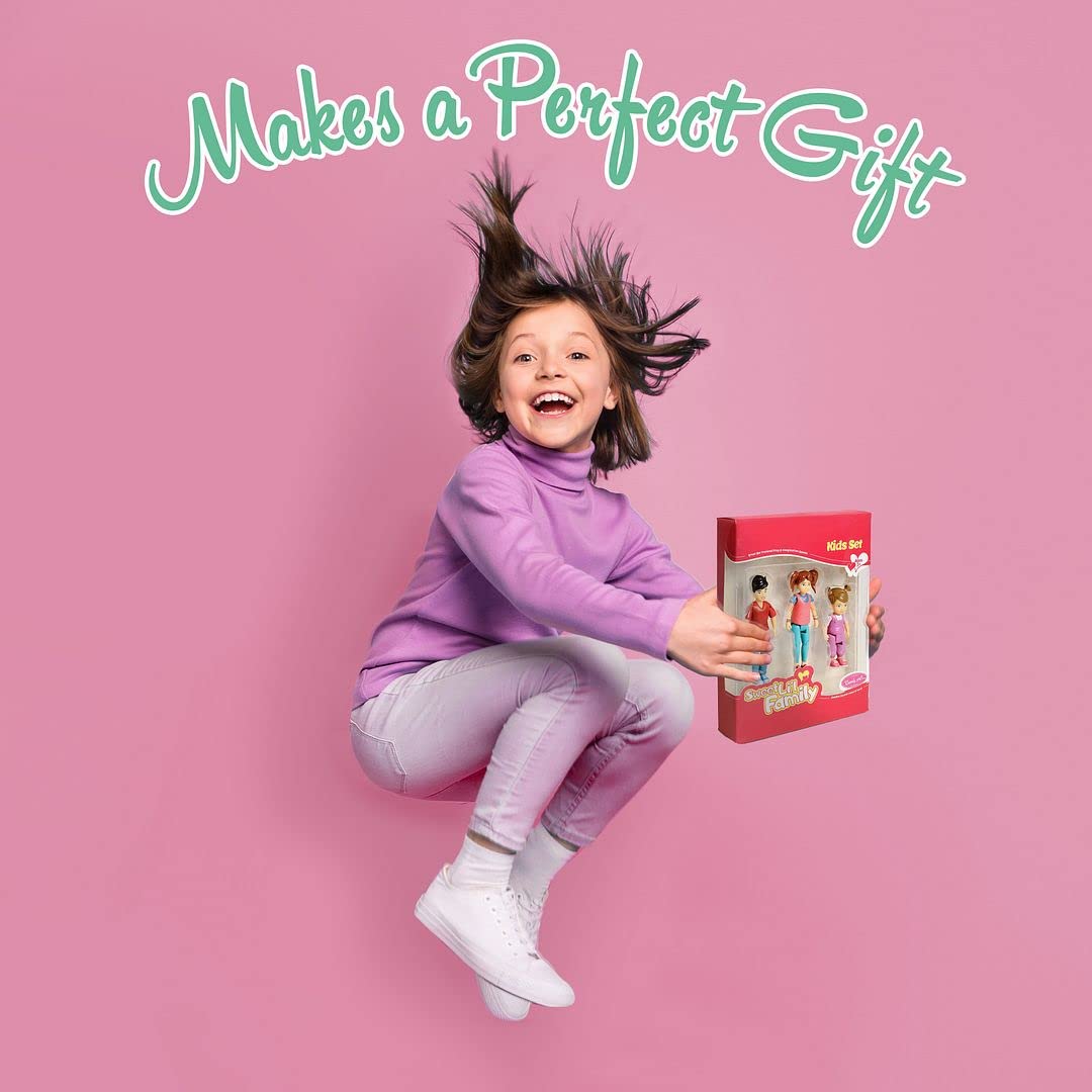 Beverly Hills Sweet Li'L Family Dollhouse People Set Of 3 Action Figure Set: Boy, Girl, And Toddler