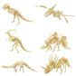 3D Wooden Dinosaur Puzzle - 6 Piece Set Wood Dinosaur Skeleton Model Puzzle - Diy Wooden Crafts 3D Puzzle - Stem Toys Gifts For Kids And Adults