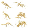3D Wooden Dinosaur Puzzle - 6 Piece Set Wood Dinosaur Skeleton Model Puzzle - DIY Wooden Crafts 3D Puzzle - STEM Toys Gifts for Kids and mature-themeds