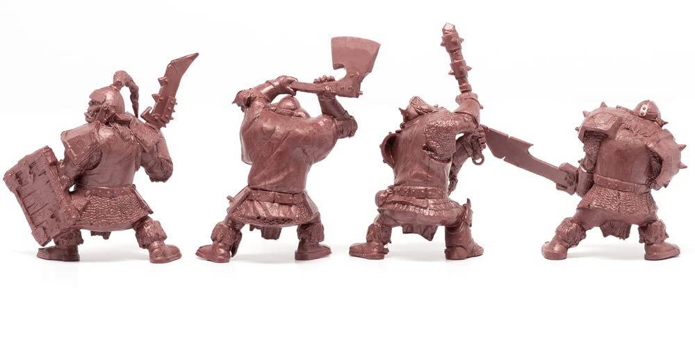 Fantasy Battles Creature Mini Action Figure Playset- Mountain Orcs Uruktag 2  Fantasy Figures - XL 1/32nd Scale DND 4 pcs Charac