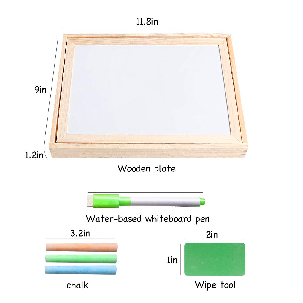 Skrtuan Wooden Educational Toys Magnetic Puzzles for Kids Wooden Art Easel Double Side Educational Learning Games for Boys Girls