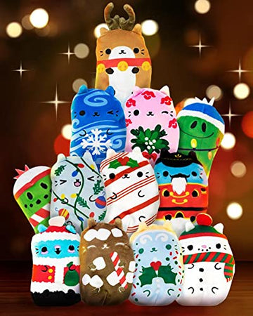 Cats Vs Pickles - Limited Edition Holiday 12Pk - 4'' Cute Cuddly Collectible Bean Plush Toy - Great For White Elephant, Gift Exc