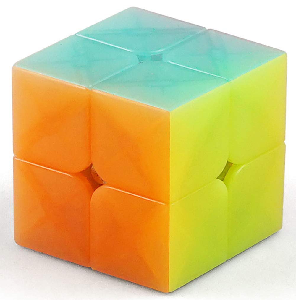 TANCH 2X2 Jelly Speed Cube Puzzle Toy - Transparent, Stickerless, Model 603981152593, Durable Plastic Design