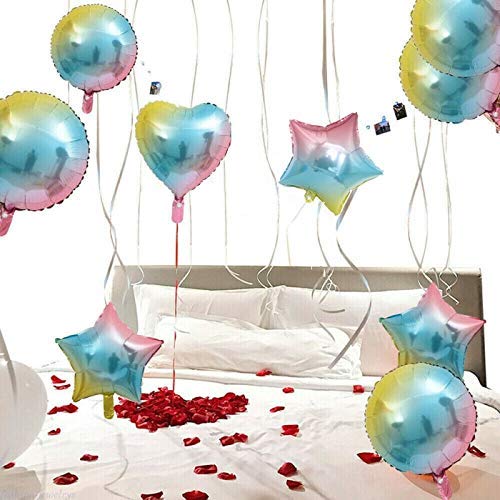 [10 Pack] Heart Shape Foil Balloons, 18'' Mylar Balloons Aluminum Foil Decorations For Birthday Party/Wedding/Engagement Party/C