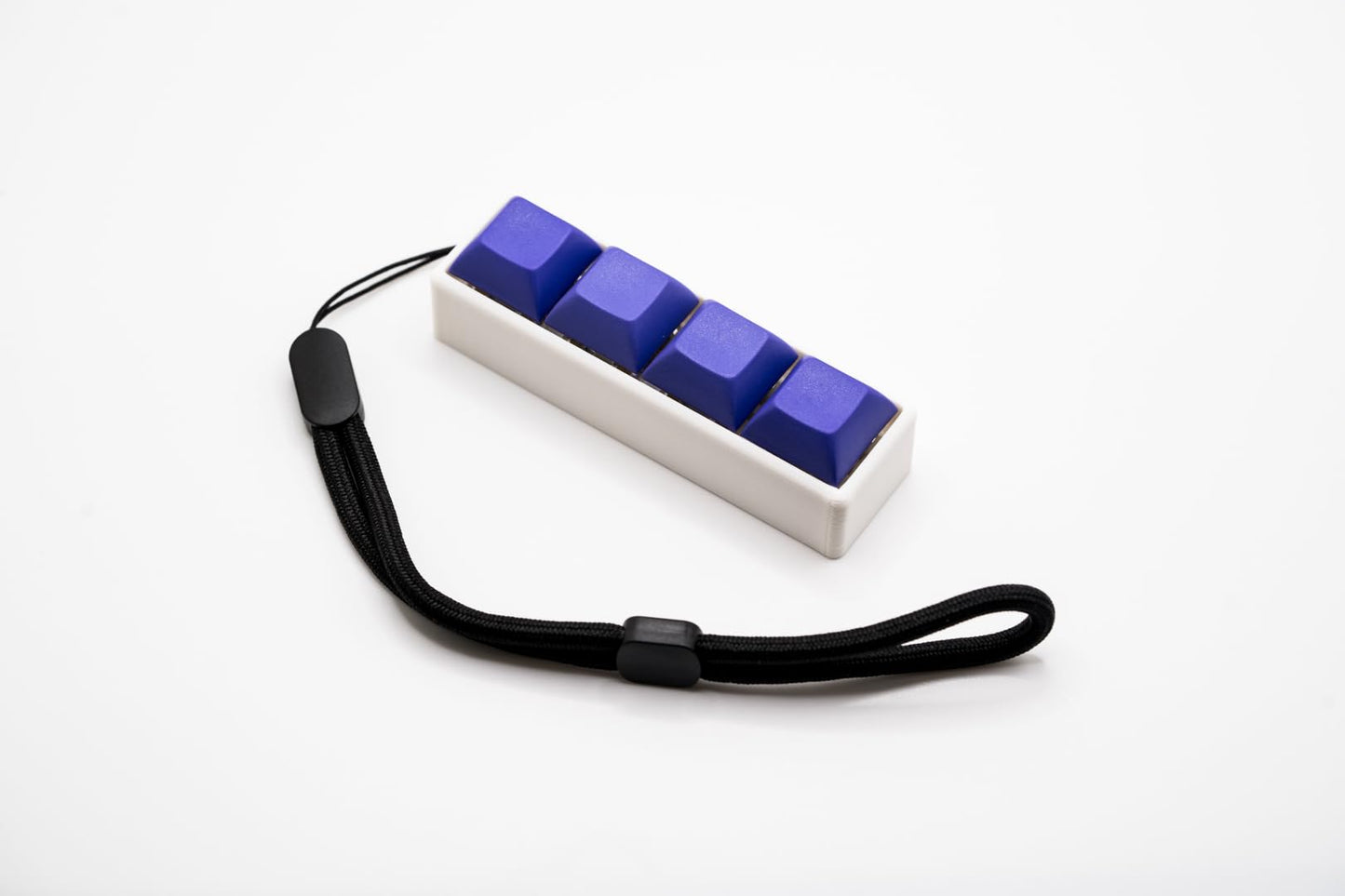 Four-Button Clicky Mechanical Switch Fidget Toy | Stim Toy, Stress Relief, Adhd (White Base, Purple Keycaps)