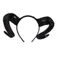 NUOBESTY Black Sheep Horn Headband Devil Demon Horns Headband for Halloween Costume Cosplay Photo Props (Black)
